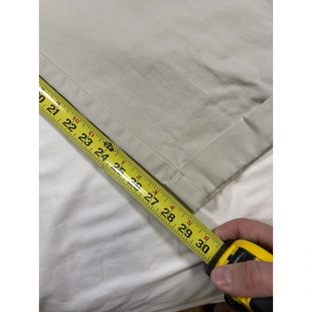 Polo Ralph Lauren Chino Pants Mens 35x30 Khaki Tan Pleated Cuffed Cotton Vintage